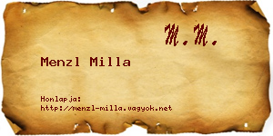 Menzl Milla névjegykártya